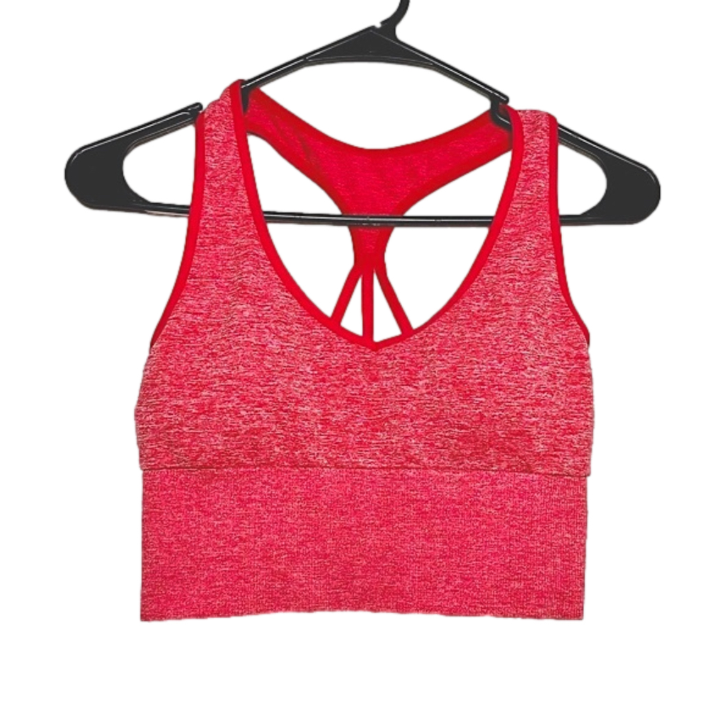PINK Sport Seamless & Lightly Lined Red Racer Back Sports Bra